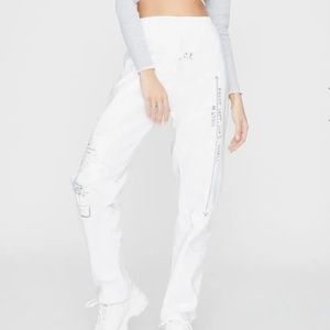 Riccetti Clothing Studio Note Waterproof Plastic White Sweat Pants